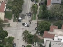 LAPD Officer Jack Richter says officers were called to the Mid-Wilshire area Thursday morning in response to a vandalism report. The incident resulted in a shooting. 