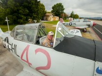 President Chris Rushing of the Condor Squadron, a group that includes pilots who fly AT-6's often in formation for special occasions, photographed at Van Nuys Airport in Van Nuys, Calif. on Friday, May 22, 2015.