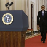 President Obama walks to the podium before addressing the nation in a live televised speech from the East Room of the White House on September 10, 2013 in Washington, DC. President Obama blended the threat of military action with the hope of a diplomatic solution as he works to strip Syria of its chemical weapons. 