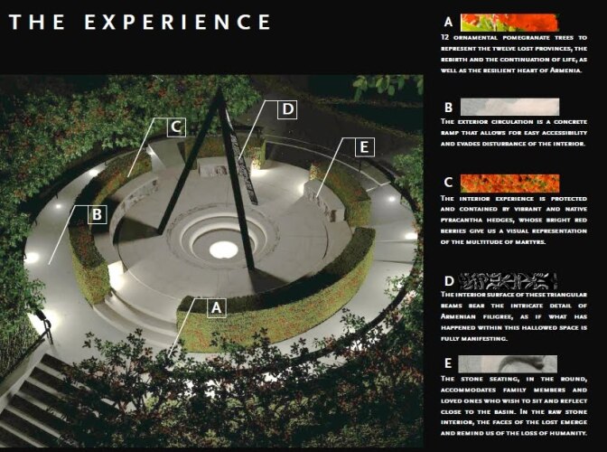 The design for an Armenian Genocide memorial approved by the Pasadena City Council on Wednesday, Sept. 11, 2013.