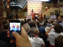 New Jersey Gov. Chris Christie spoke to the California delegation at its Monday breakfast gathering in Florida.