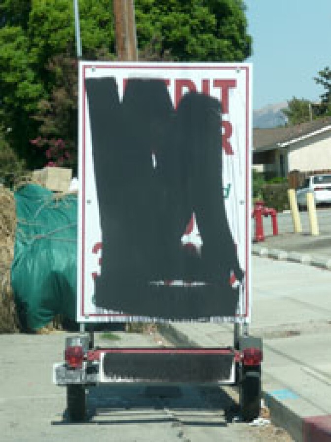This photo is one of the mobile billboards taken on a street in the San Fernando Valley within in the last few weeks.