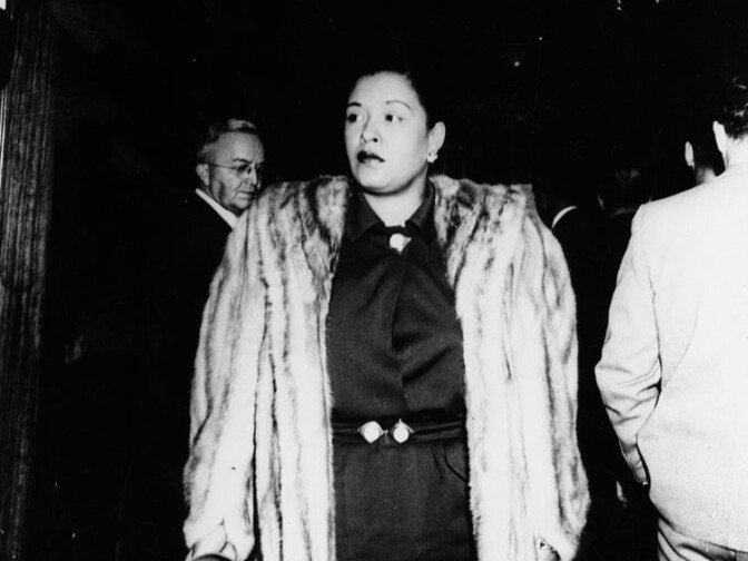 Billie Holiday at an unidentified event.