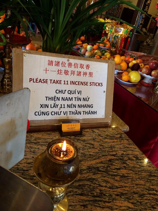 View inside the Chua Thien Hau Temple in LA's Chinatown. 