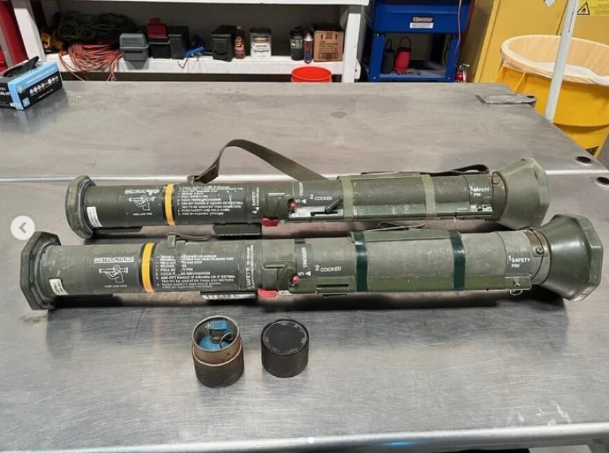Two rocket launchers on a table
