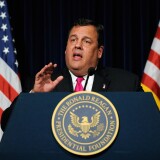 New Jersey Governor Chris Christie delivers remarks during the Perspectives on Leadership Forum at the Reagan Library.