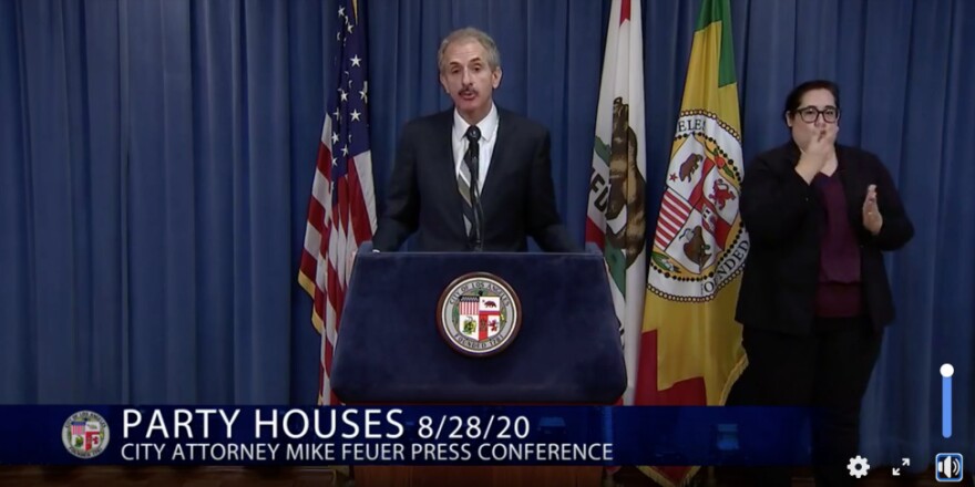 City Attorney Mike Feuer announces charges against TikTok stars Bryce Hall and Blake Gray.