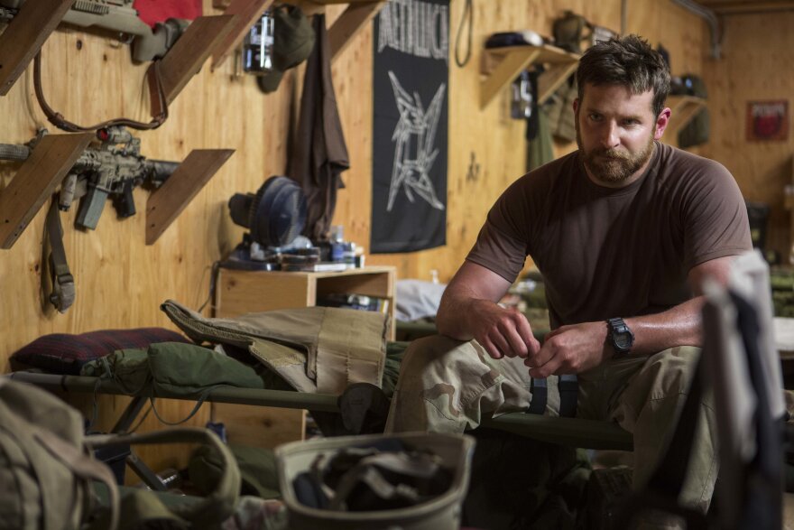A publicity image of Bradley Cooper in "American Sniper."