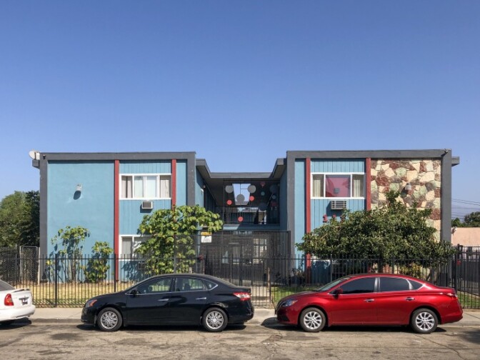 An apartment in Pomona that leases through the Housing for Health Program. (Matt Tinoco/LAist)