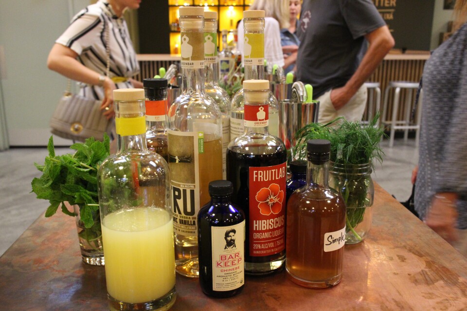 Ingredients at Green Bar's Friday night mixing class.