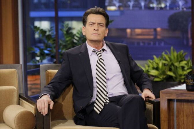 Actor Charlie Sheen during an interview on January 30, 2013 on the "Tonight Show" in Burbank, CA