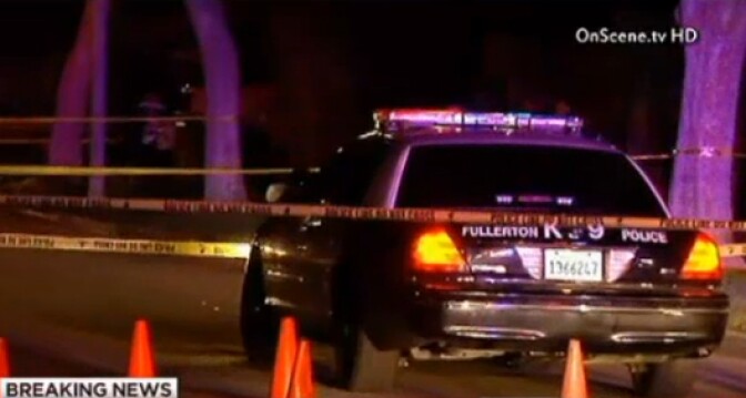 A 7-year veteran of the Fullerton police department was shot multiple times at a traffic stop early Sunday morning.