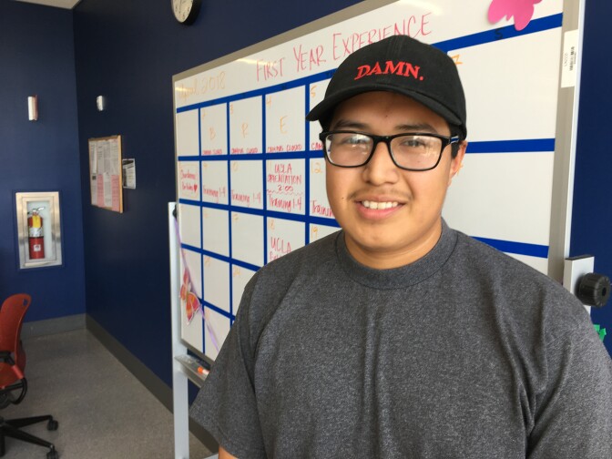 First year L.A. City College student Oscar Vasquez enrolled through the L.A. College Promise.