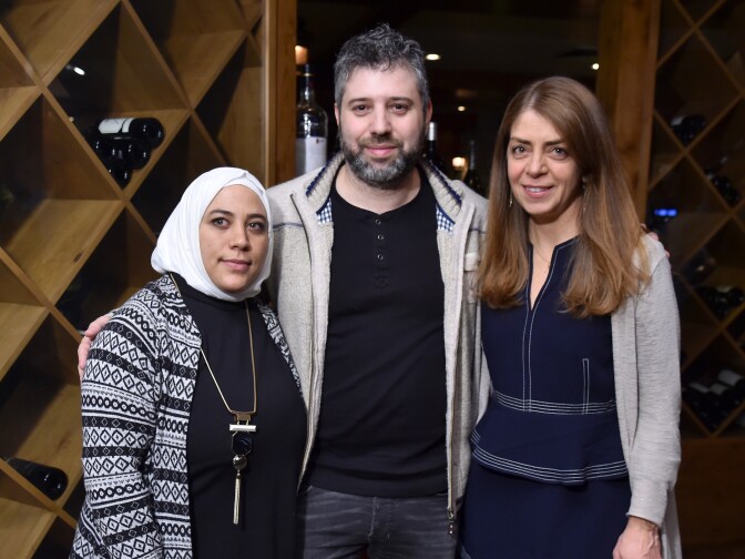 HBO's "Cries From Syria" film subject Kholoud Helmi, producer/director Evgeny Afineevsky and SVP of HBO Documentary Films Nancy Abraham attend the HBO Documentary Films Party at Sundance 2017.