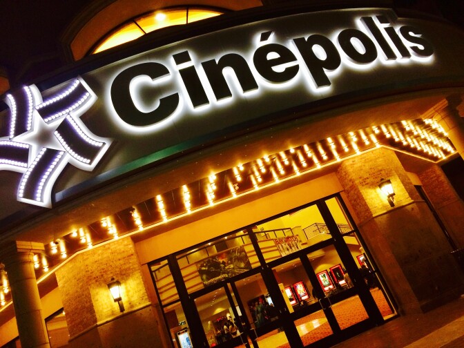 Cinepolis theater marquee in the city of Pico Rivera near Los Angeles