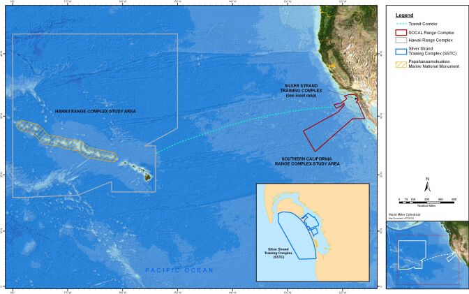 The Navy has received a five-year permit to conduct training and testing exercises off the coasts of Southern California and the Hawaiian Islands. 