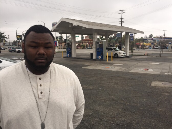 Brandon Lamar, who stands 6'2" and weighs 305, laughs when he recalls the time Pasadena police stopped him as a possible burglar who was crawling through windows. "“I know I can’t fit into nobody’s window - no way," said Lamar, who is among those calling for a civilian panel to monitor the police after two officers broke the leg of a 21-year-old African American man after he allegedly resisted arrest at this Mobile gas station. 
