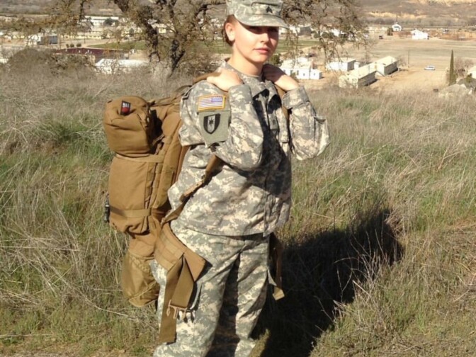 Army combat medic Denise Berry at Fort Hunter Liggett in 2011.