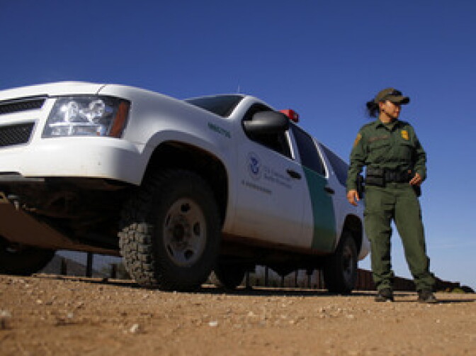 A U.S. Border Patrol agent patrols along the U.S.-Mexico border in Naco, Ariz., in September. On Monday, the U.S. Supreme Court agreed to hear a legal challenge to Arizona's tough new law on illegal immigration.