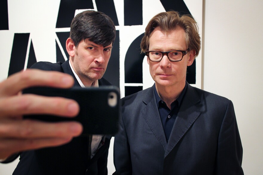 KPCC's John Rabe with the new director of the Museum of Contemporary Art, Phillipe Vergne. 