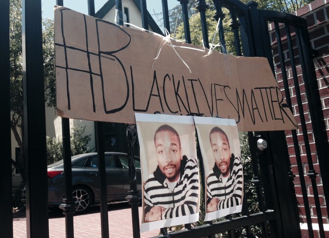 About a dozen protesters delivered an early morning wake up call at the L.A. mayor's home Sunday and are threatening to stay out front until Tuesday. 