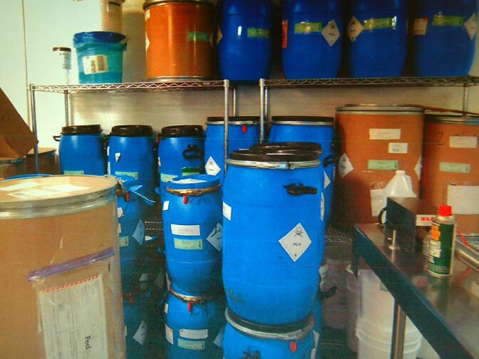 evidence photo from inside Curt's Compounding Pharmacy. 