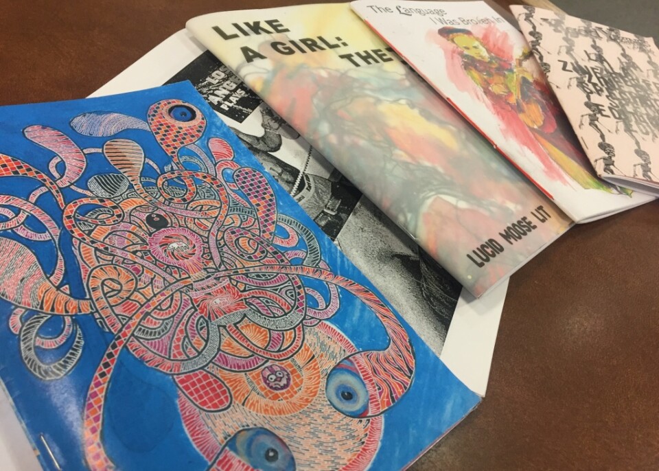 Zines from the collection at the Main Library in Long Beach.