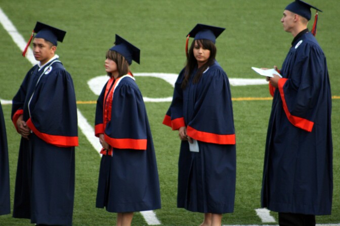 File photo: California senators approved a measure that would fix a problem that kept 5,000 seniors in the Class of 2015 from taking the high school exit exam and graduating.