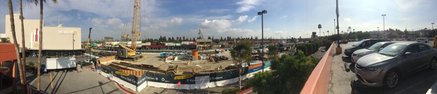 A view from the parking structure at the Baldwin Hills Crenshaw Plaza, January 2016.