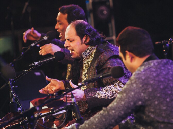 One highlight of Rizwan Muazzam Qawwali'a residency in Los Angeles was a show at Grand Performances in downtown Los Angeles. 