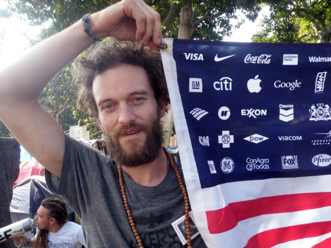 Ron Cabrera of the San Fernando Valley is advocating for higher education during his time camped outside Los Angeles City Hall for Occupy LA. He says he's deferred paying back about $20,000 in loans since he gradauted from UCLA a few years ago.