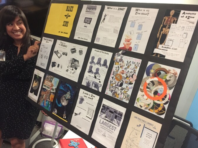  Main Library in Long Beach hosts zine workshops in the makers space. 