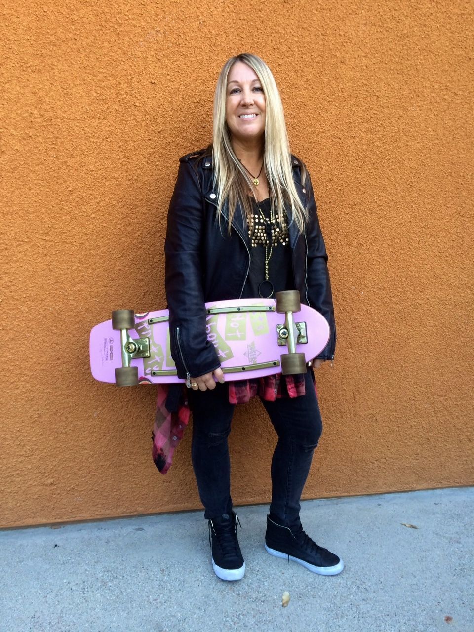 Female skateboarder Cindy Whitehead at KPCC on Wednesday, March 16, 2016.