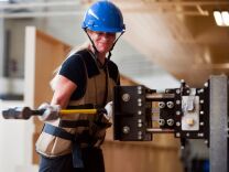 JJ Edgmon said the most difficult part is the sledgehammer portion, in which trainees must hammer in a panel at least two inches.