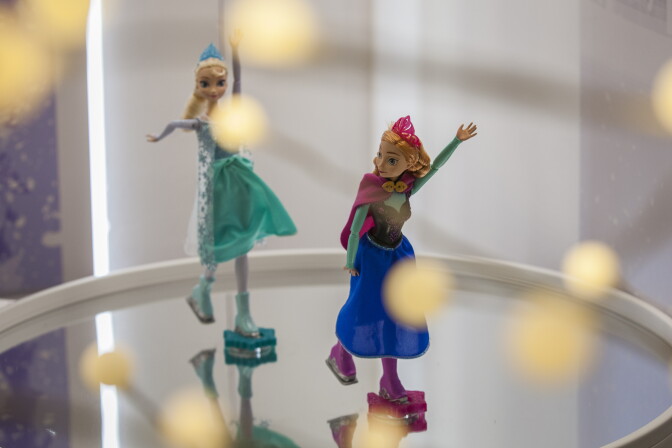 LONDON, ENGLAND - JUNE 26:  'Frozen' dolls are displayed in Hamley's toy shop on June 26, 2014 in London, England.  The ice skating doll, which retails for 40 GBP, is included in Hamleys' predictions for the top selling toys for Christmas 2014.  (Photo by Rob Stothard/Getty Images)