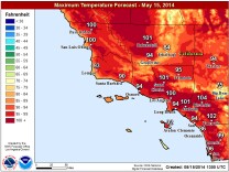 A high temperature forecast for Thursday, May 15, 2014.