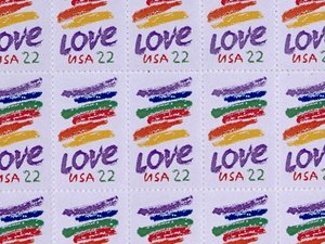 Corita Kent was commissioned by the U.S. Postal Service in 1985 to create the LOVE stamp, which has sold more than 700 million copies.