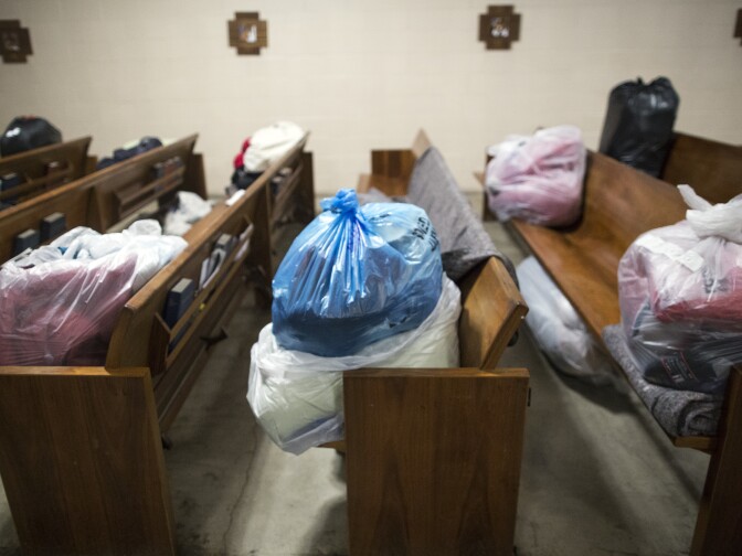 Those sleeping inside All Saints' Episcopal Church in Highland Park leave each morning at 6 a.m.