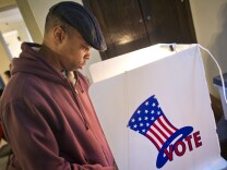 Al Gordon votes during the Los Angeles County primary election on Tuesday, March 3, 2015 at Saint Mary of the Angels in Los Feliz.