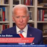 WILMINGTON, DELAWARE - APRIL 08: In this screengrab from Joebiden.com , Democratic presidential candidate and former U.S. Vice President Joe Biden speaks during a Coronavirus Virtual Town Hall from his home on April 08, 2020 in Wilmington, Delaware. Senator Bernie Sanders announced that he is dropping out of the Democratic presidential race leaving Biden as the presumptive Democratic nominee. (Photo by JoeBiden.com via Getty Images)