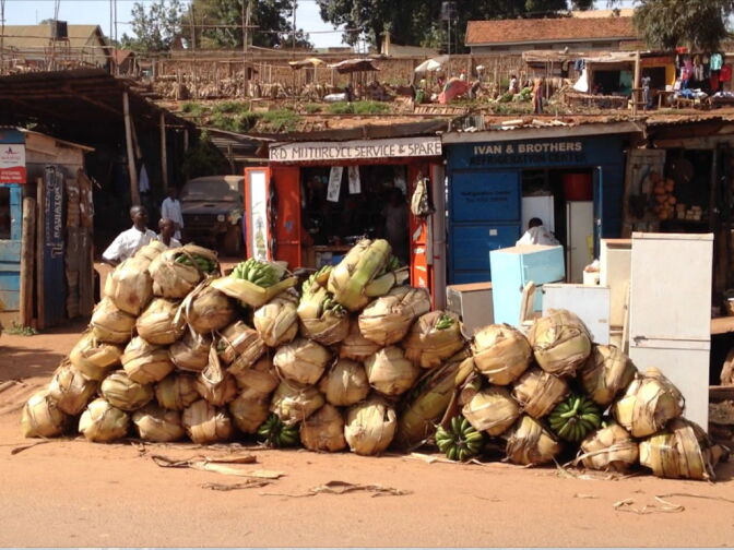 In the traditional roadside markets just outside Kampala, Ugandans sell refrigerators, bananas and motorcycle parts all side by side 
