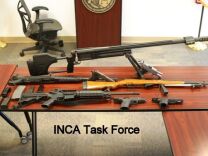 Assault weapons were seized in a Moreno Valley raid that saw the arrest of two men on gun and drug charges. 