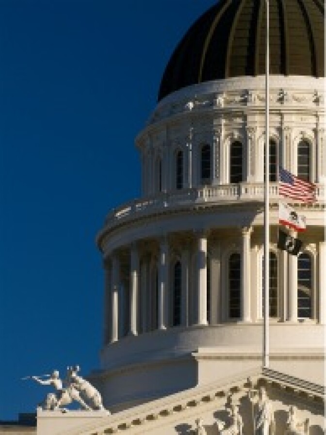 The California State Capitol Building in Sacramento, California.