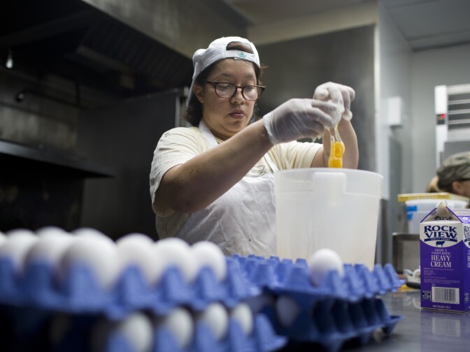 Quintanilla is an immigrant from El Salvador. Some days she helps out in the kitchen, but most of the time she waits tables. She earns the minimum wage of $9 an hour, plus tips.