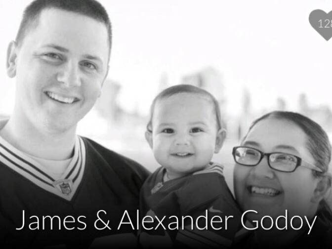 Aurora Godoy, a victim of the San Bernardino shooting, with husband James and son Alexander.