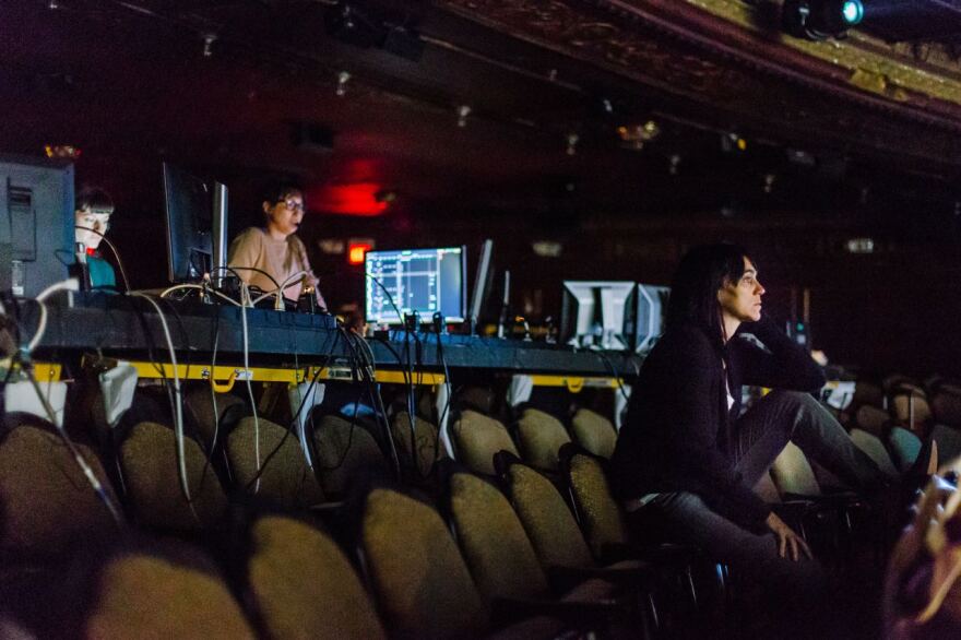 Director Leigh Silverman, right, in a rehearsal for "The Lifespan of a Fact" with members of the all-female design team for the Broadway show.