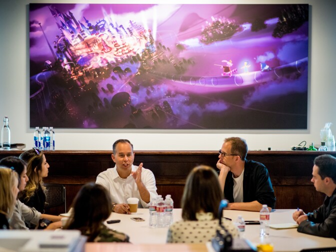 The "Inside Out" Long Lead Press Day, including presentations by Producer Jonas Rivera and Director Pete Docter, as seen on April 1, 2015 at Pixar Animation Studios in Emeryville, Calif.