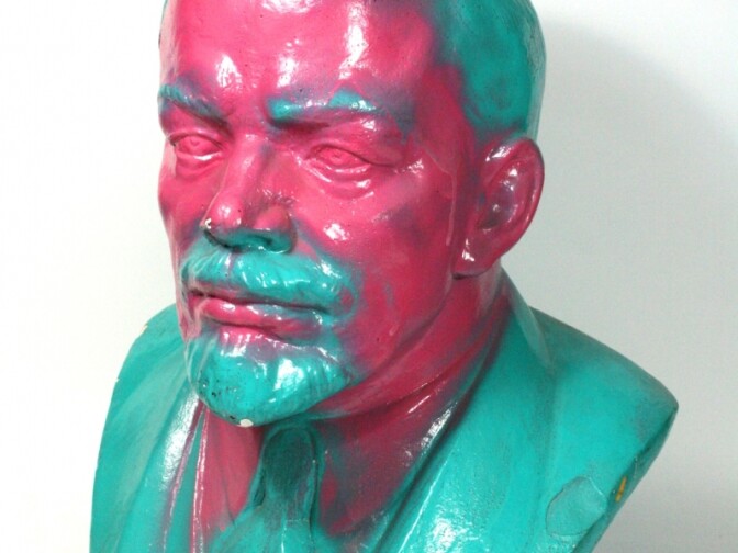 Vandalized Lenin bust, 1965/89