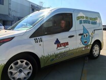 Jurupa Community Service District's Alison Lokeh in the district's van. Lokeh said she could get as many as 100 calls a day during California's drought. But those calls have become less frequent, and water use has risen here and elsewhere.