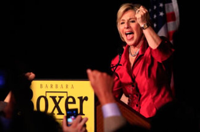 U.S. Sen. Barbara Boxer (D-CA) attends a post election party November 2, 2010 in Hollywood, California. Boxer (D-CA) was declared the winner against Republican senatorial candidate and former head of Hewlett-Packard Carly Fiorina. 